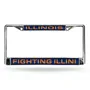 Rico Illinois Fighting Illini Laser Chrome 12 X 6 License Plate Frame Fcl400101